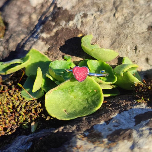 Bague Cœur Rouge Acier Inox 5mm  – Élégance et Simplicité ✨