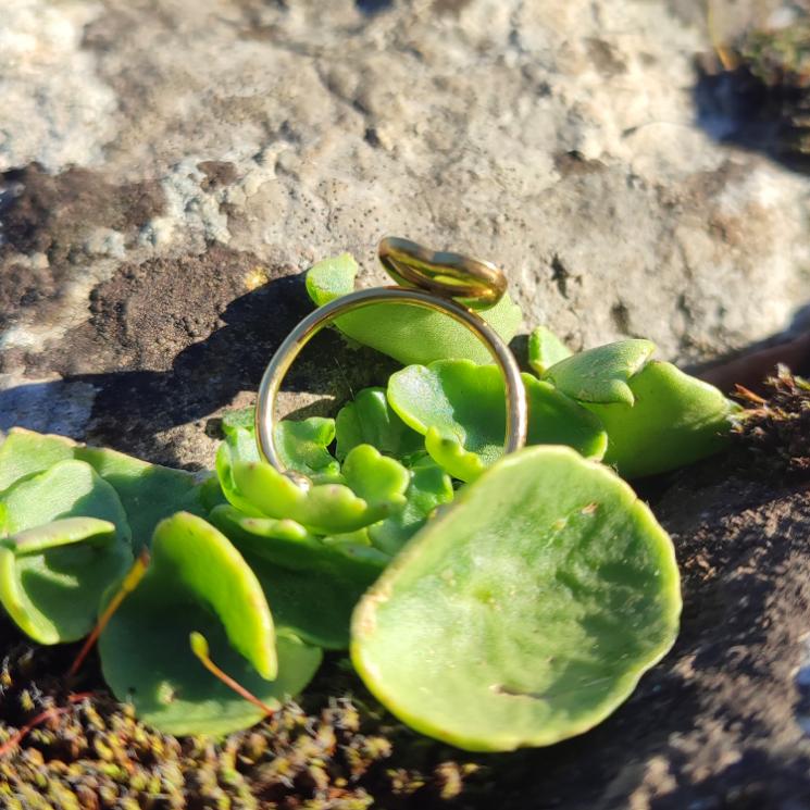Anneau détail Bague Cœur Plaqué Or 18K