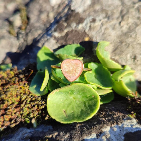 Bague Cœur rose pâle 9mm Plaqué Or