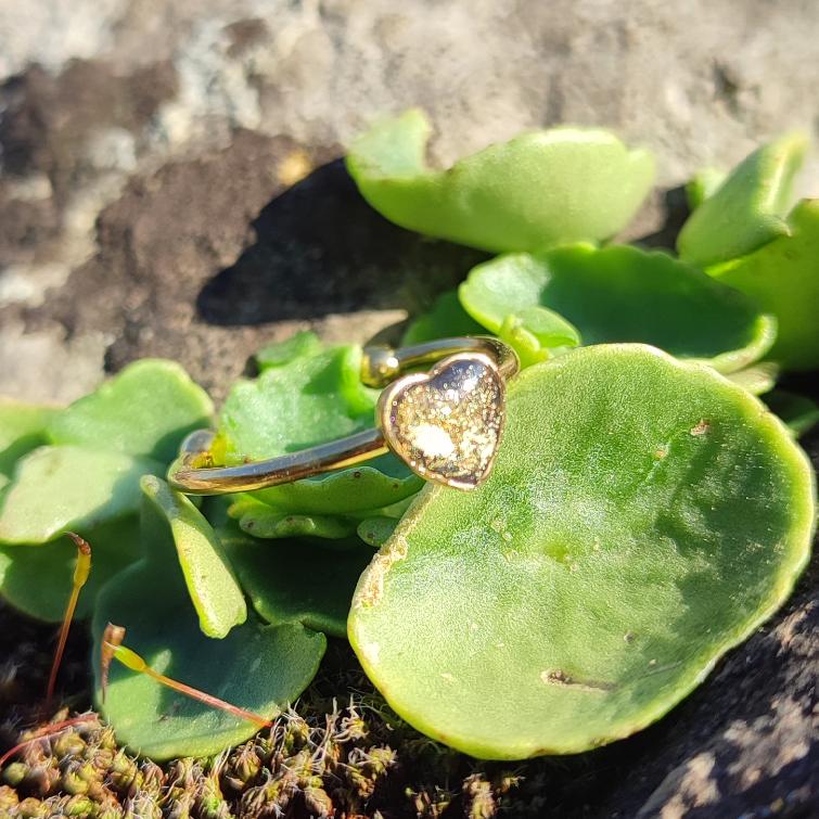 Bague Cœur Noir et Or 5mm – Bijou Unique et Romantique ✨