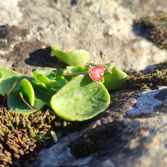 Petite bague Coeur Rouge💖Unique Plaqué Or 18 carats 5mm