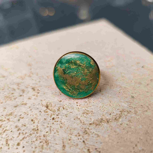 bague unique Made in France - bague Voie Lactée Verte