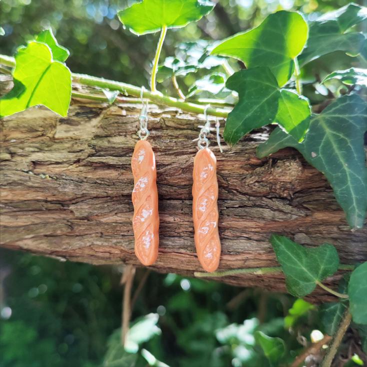 Boucles d'Oreilles Baguette Kawaii| French Gourmandise| Les Petits Maroo