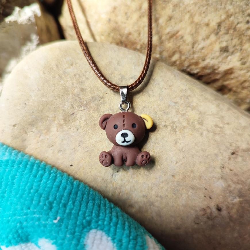 Collier ourson enfant marron animaux kawaii