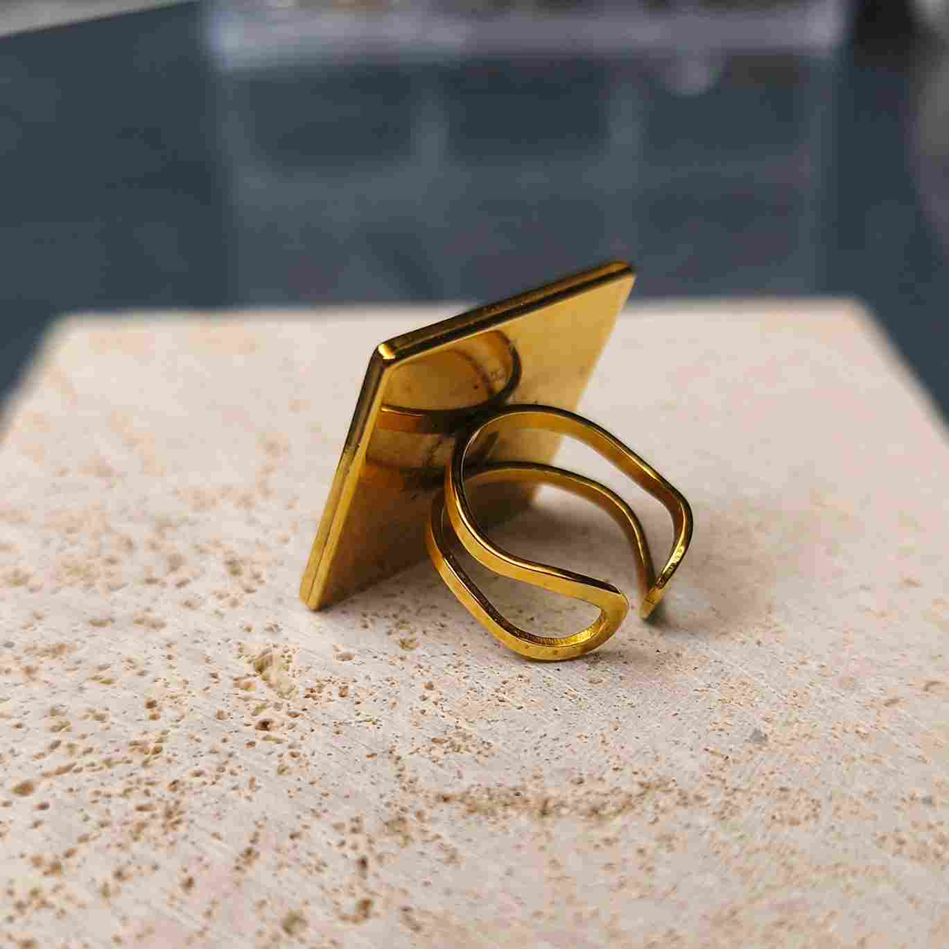 vue de dos bague bleue