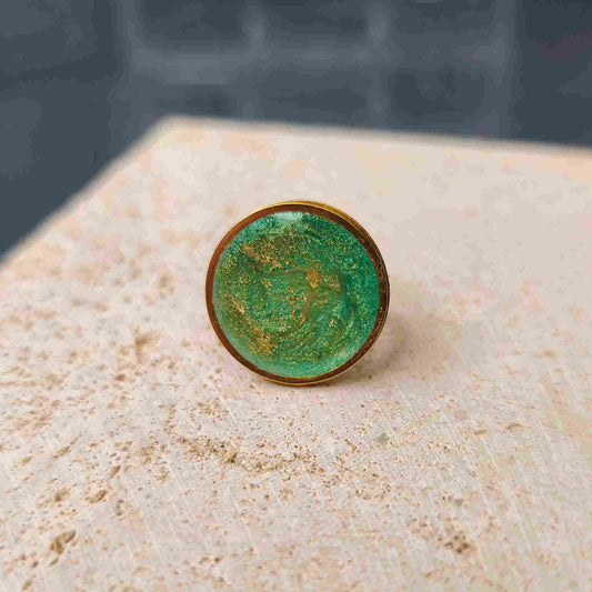 Bague Lueur de Canopée | Vert Lumineux et Or