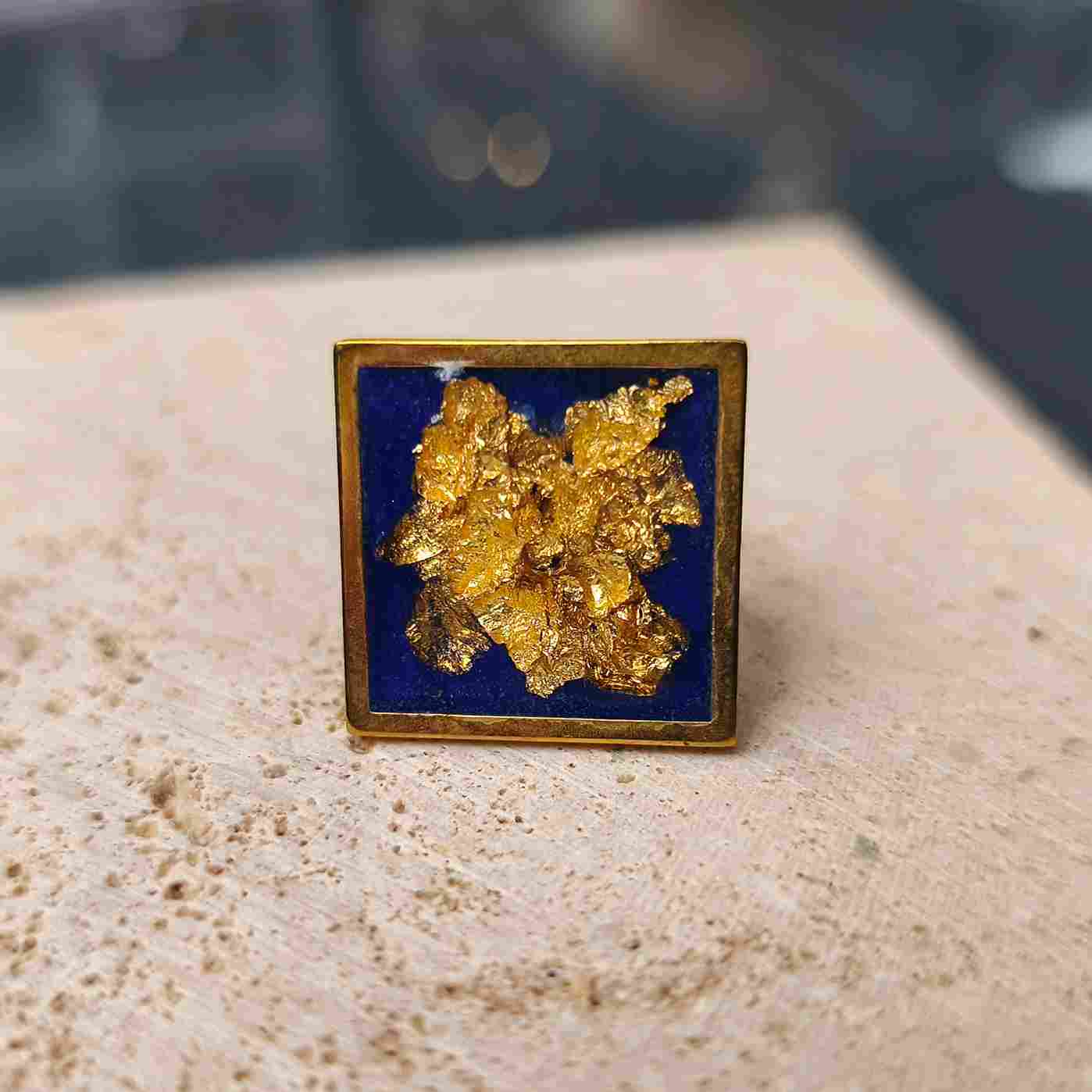 Bague Nuit Incandescente | Bleu Outremer et Feuille d'Or