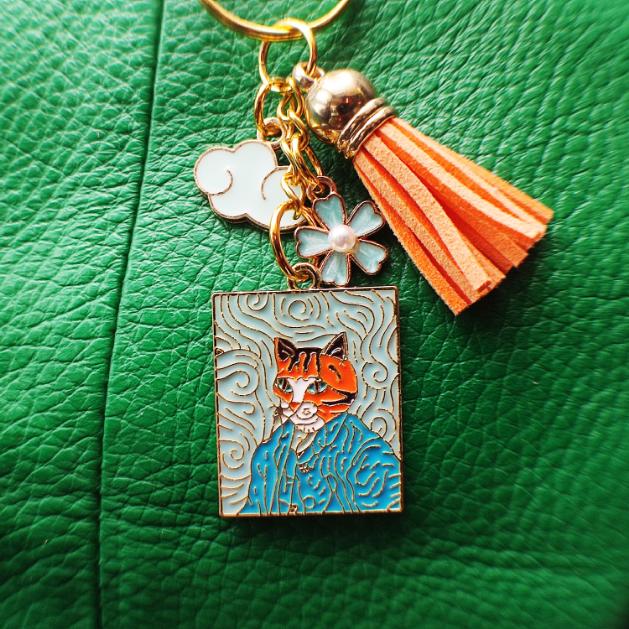 Chat Van Gogh | Porte-Clé Original Cadeau Artiste Van Gogh Chat