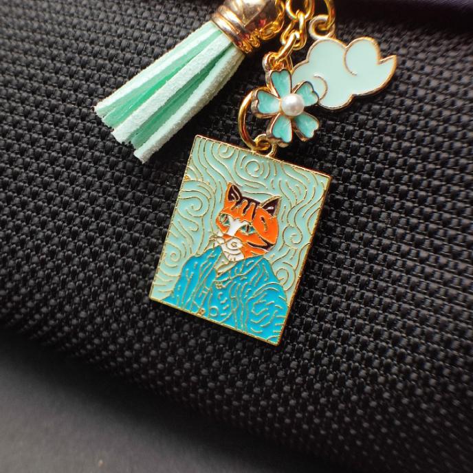 Chat Van Gogh | Porte-Clé Original Cadeau Artiste Van Gogh Chat