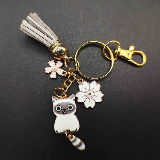 fiche produit Porte-Clé "Chat Siamois Élégant"