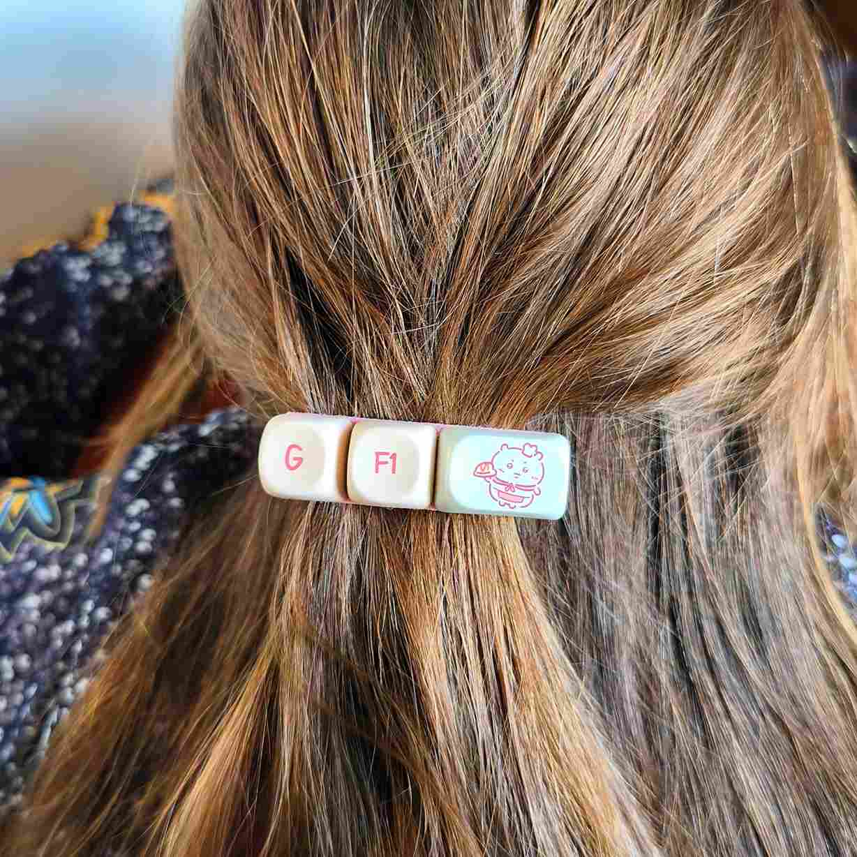 Ourson Kawaii J'AI FAIM | Barrette GEEK  Accroche :