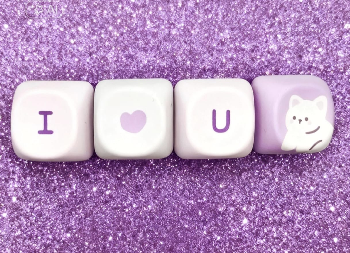 I ❤️ U avec Petit Chat Blanc | Barrette GEEK