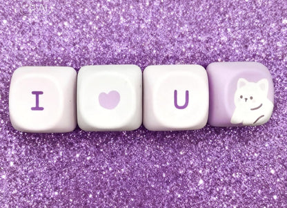 I ❤️ U avec Petit Chat Blanc | Barrette GEEK