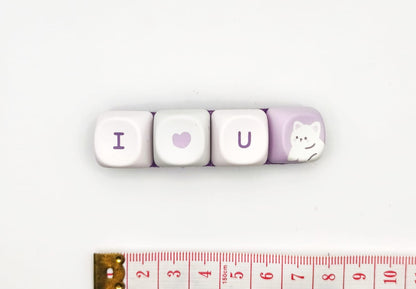 I ❤️ U avec Petit Chat Blanc | Barrette GEEK