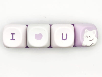 I ❤️ U avec Petit Chat Blanc | Barrette GEEK