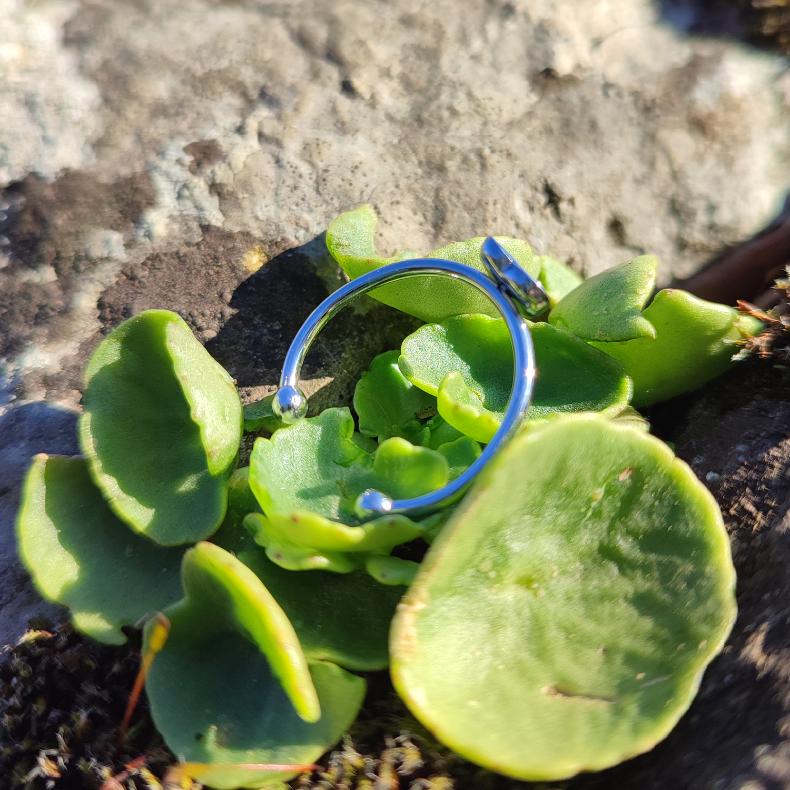 Anneau bague cœur bleu acier inoxydable femme bijou unique