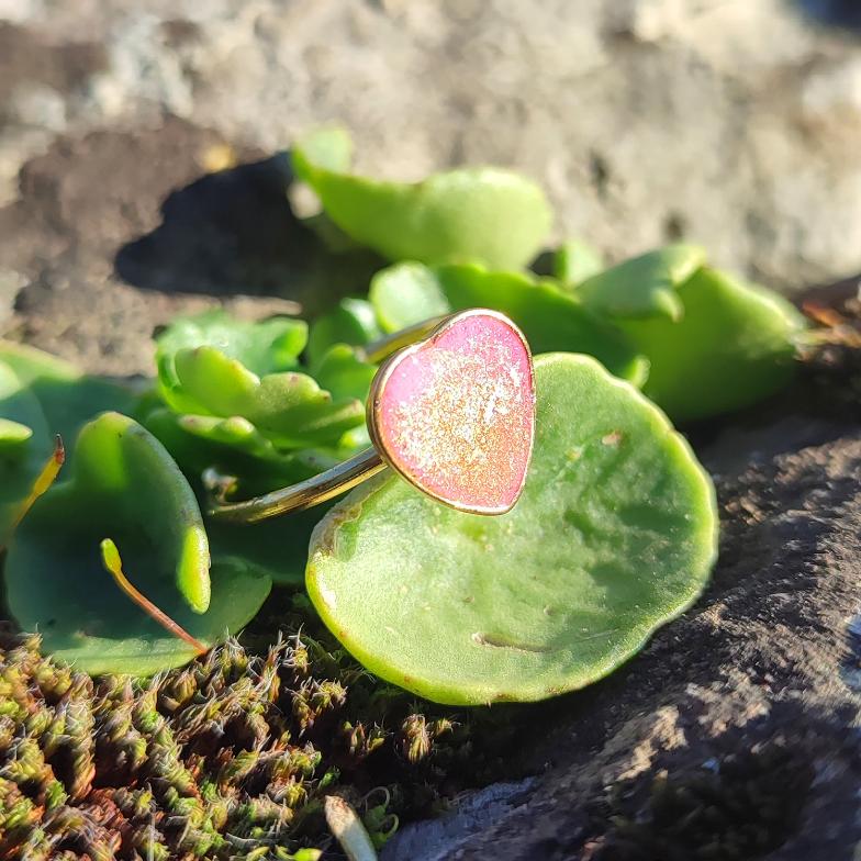 Offrez une Bague Cœur Rose unique en Plaqué Or – Élégance et Amour 💖