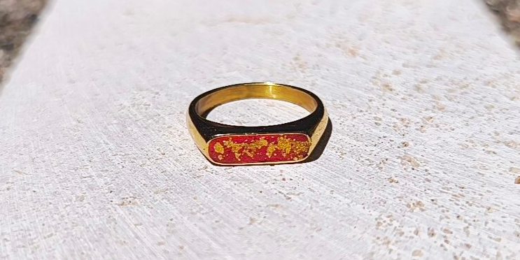 bague écologique rouge Maroussia Bijou