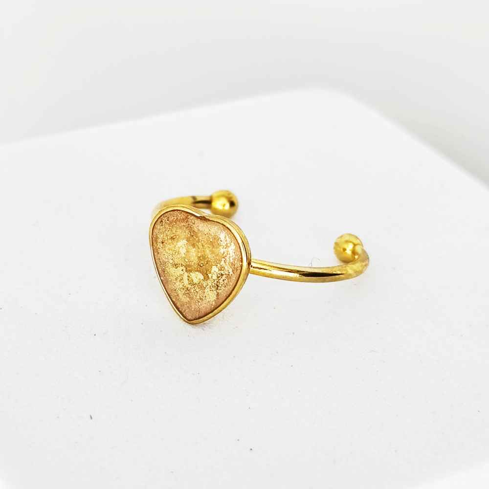 Bijou artisanal rose pâle avec touches dorées Mystère Sensible