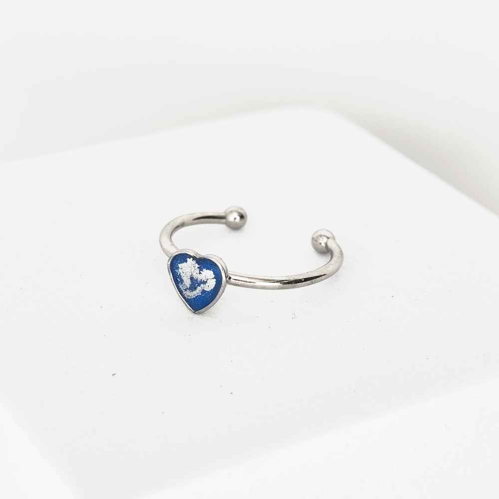 Bijou cœur minimaliste bleu Pulsation Lente collection Big Love