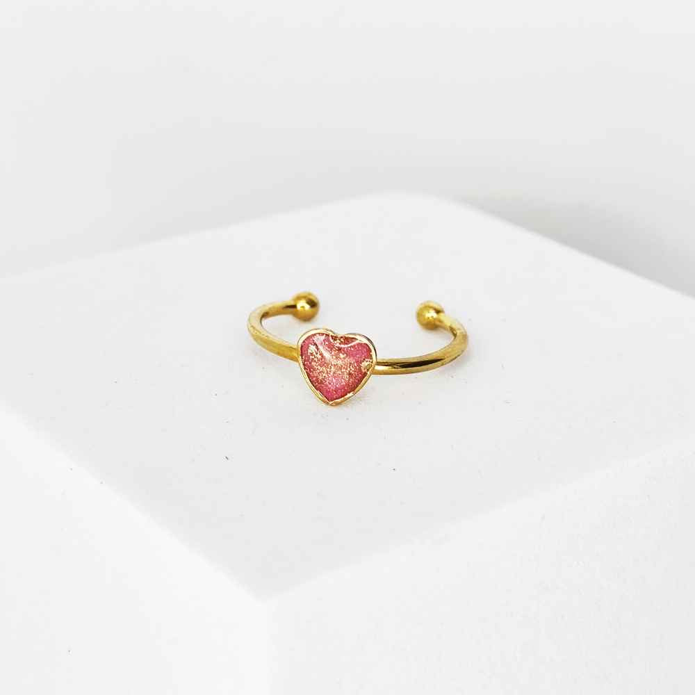 Bague cœur 5mm Mon Feu Sous Ta Peau plaqué or rose artisanale