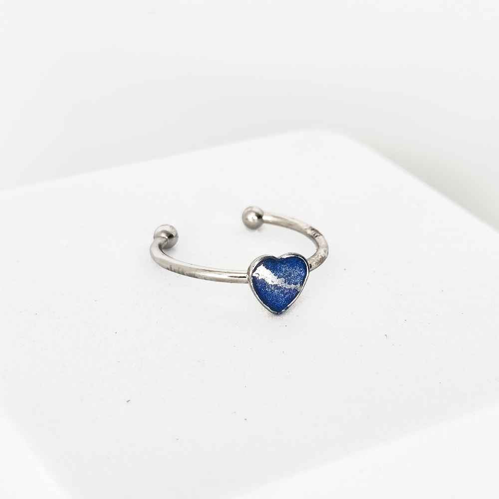 Bijou cœur bleu Ondes Sensibles collection Big Love