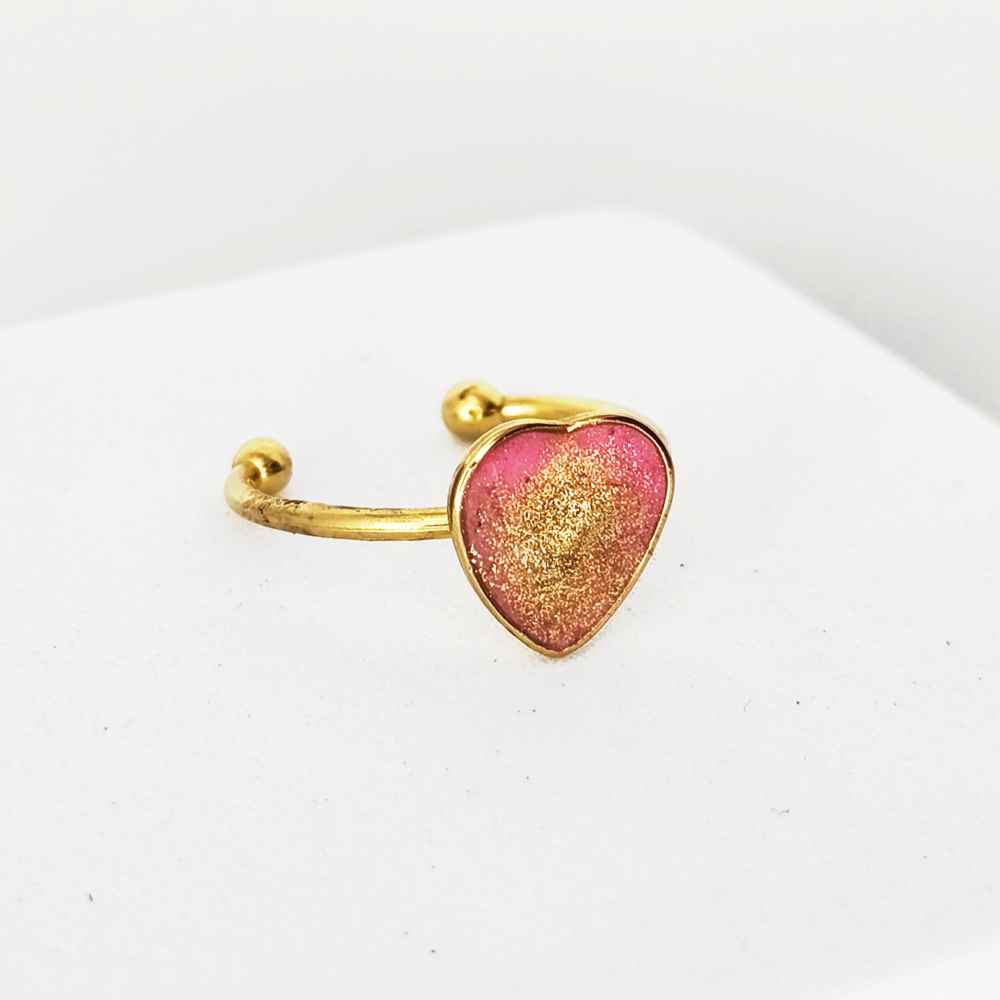Bague cœur rose et or cadeau pour femme