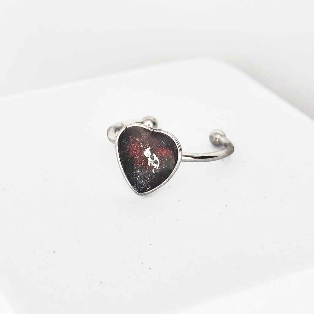 Bijou cœur noir et rouge idée cadeau pour femme Saint-Valentin