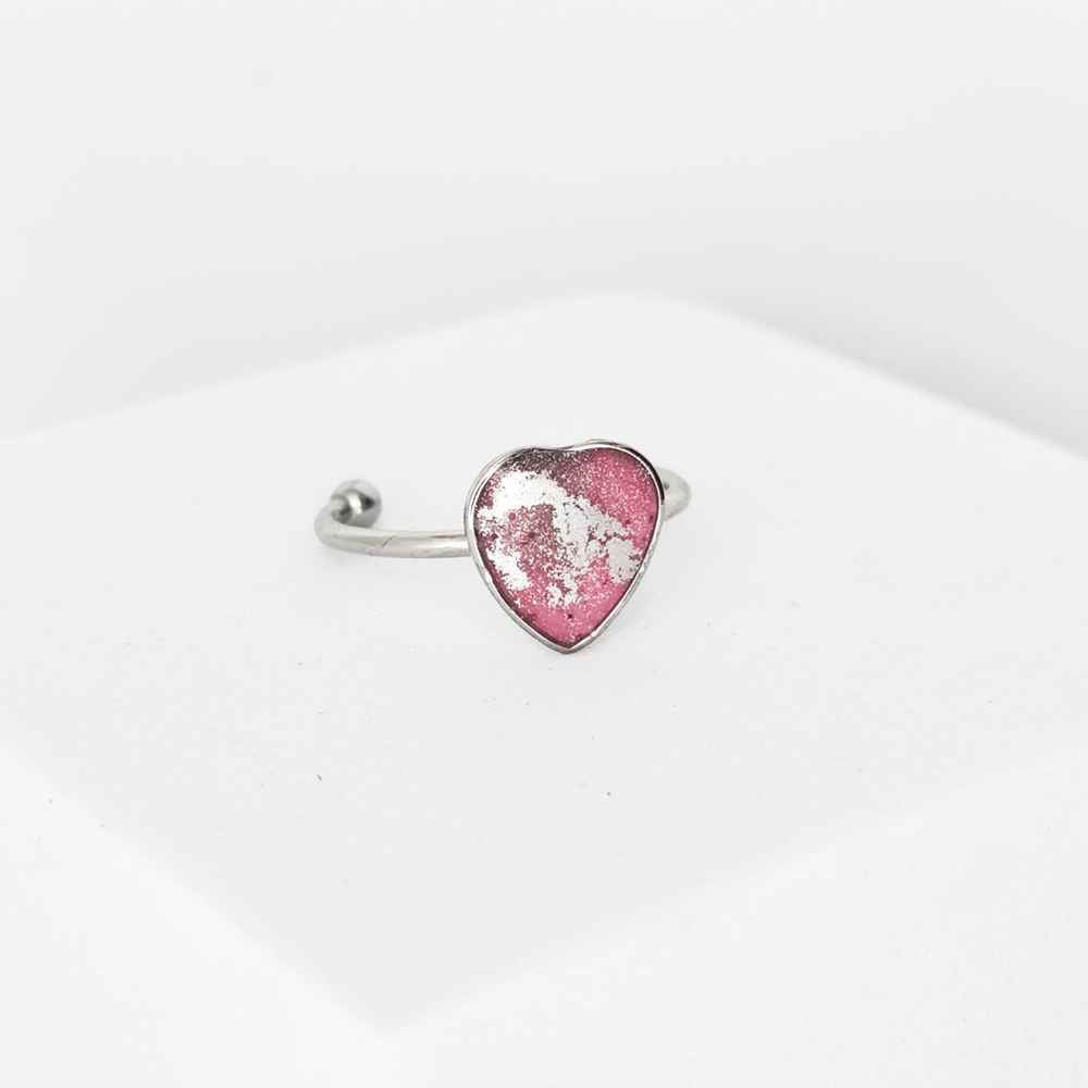 Bijou artisanal rose profond avec reflets argentés Sérieuses Gamineries