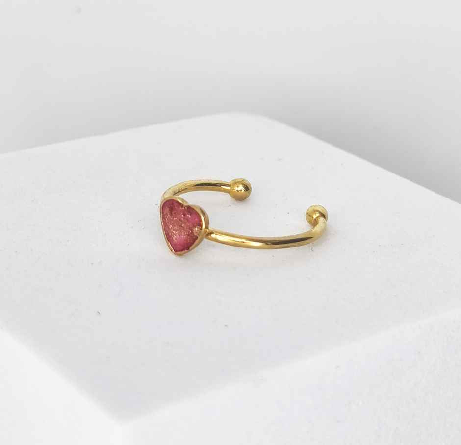 Bijou artisanal rose poudré avec paillettes or Mon Feu Sous Ta Peau