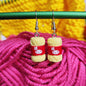 Boucles d'oreilles Pelotes de laine jaune