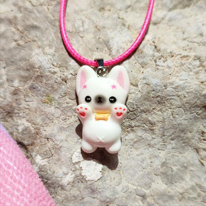 Collier chien blanc pour enfant