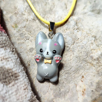 Collier chien gris pour enfant