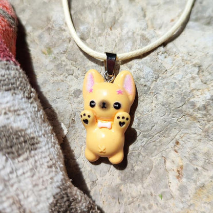 Collier chien jaune sable beige pour enfant