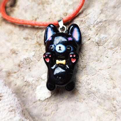 Collier chien noir pour enfant