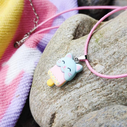 Collier chat bleu glace animaux vue 2