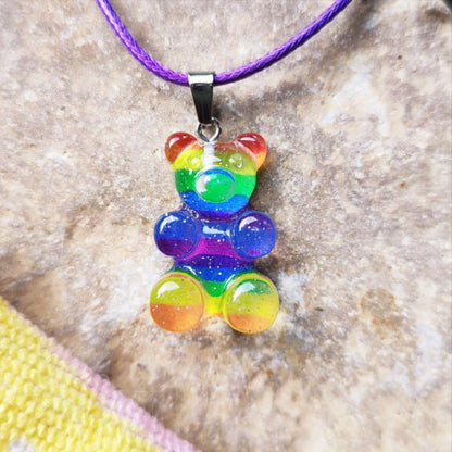 Collier Ourson Haribo multicolore, arc-en-ciel