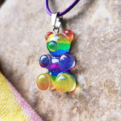 Collier Ourson Haribo multicolore, arc-en-ciel vue 2