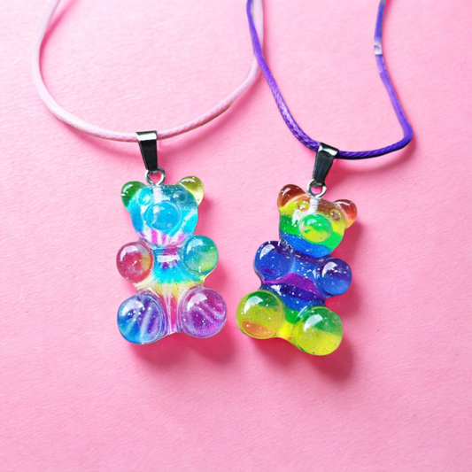 Colliers Grands Oursons Haribo Kawaii | Arc-en-Ciel et Tie-Dye