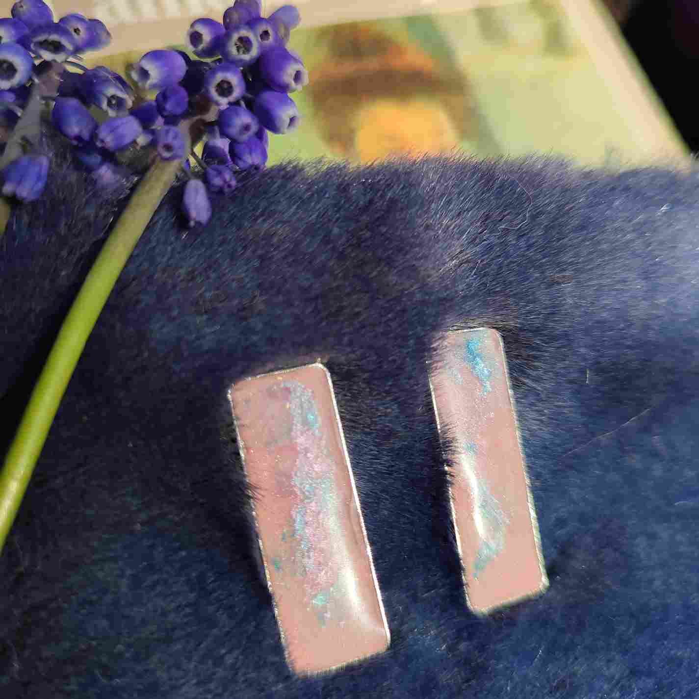 Grandes Boucles d'Oreilles Rêve Rose et Bleu | Rose, Bleu et Argent