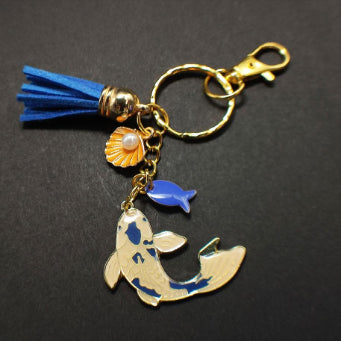 Porte-clé carpe koï bleue