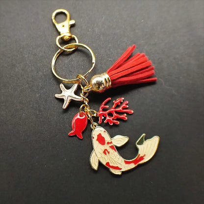 Porte-clé carpe koï rouge