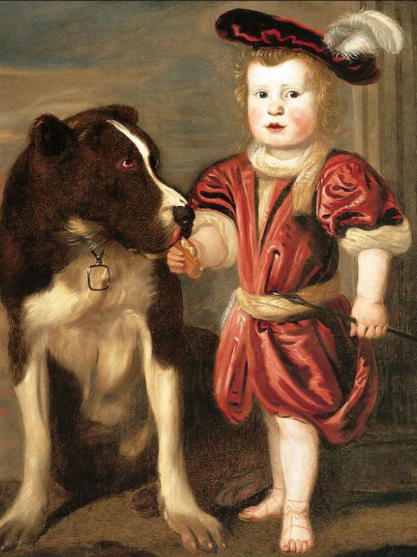 portrait d'un jeune homme avec un chien