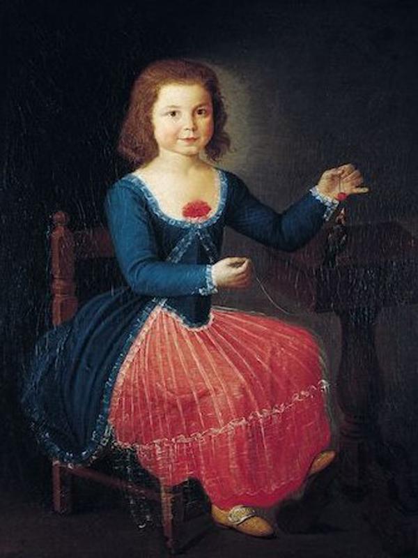 Portrait d'une Fille à la Jupe Rouge, vers 1786