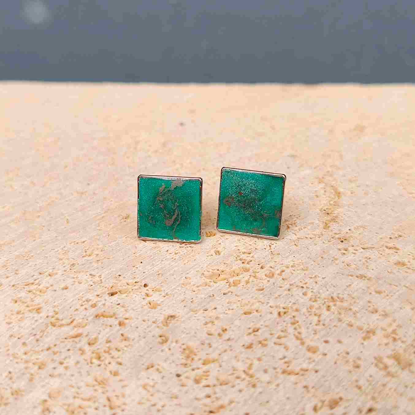 Boucles d’oreilles carrées Jade Astral fabriquées en France