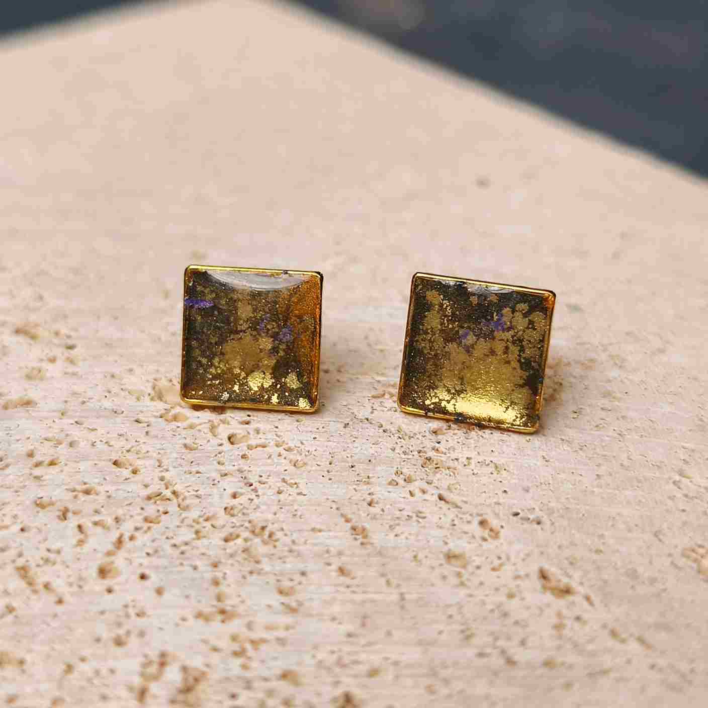 Boucles d’oreilles uniques Terra Mystica, création artisanale Made in France